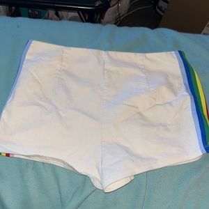 Size L Rainbow sided shorts from Forever 21